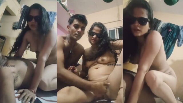 Wife with Wayfarer Sunglasses Intimate Time with Husband After Handjob