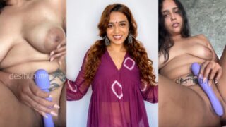 Instagram model Tara Kundale Fully Nude on Bed Masturbates Wet Pussy with Vibrator Video