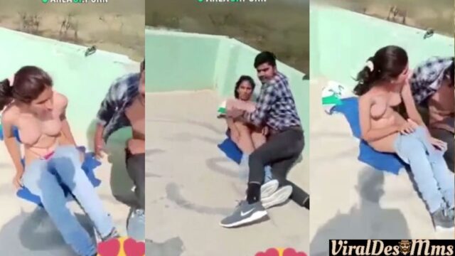 Boobs Out Desi Girl Busted Mid Sex on the Roof
